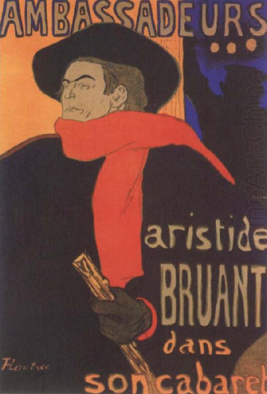 Henri de toulouse-lautrec Aristide Bruant in his Cabaret china oil painting image